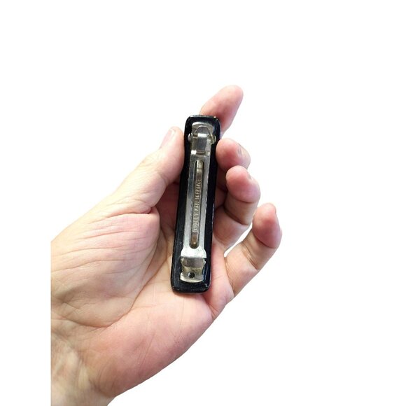 PINK PURPLE GOLD METALLIC SHINY LUCITE HAIR CLASP HAIRCLIP FRANCE BARRETTE - Picture 3 of 7